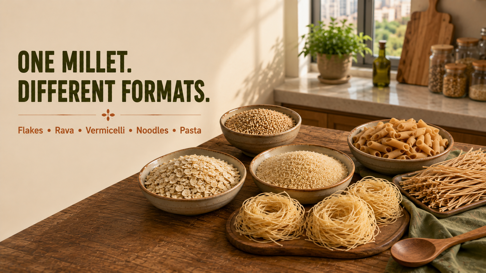 Millet Flakes, Rava, Vermicelli, Noodles and Pasta: What Changes Between Formats?