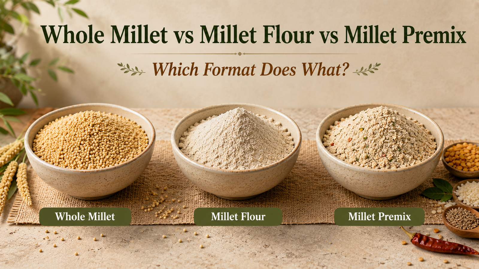 Whole Millet vs Millet Flour vs Millet Premix: Which Format Does What?