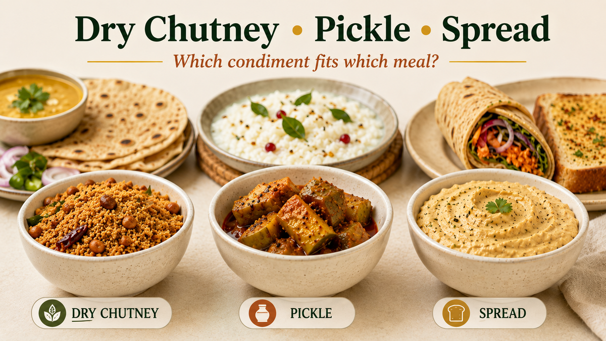 Dry Chutney, Pickle and Spread: Which Condiment Fits Which Meal?