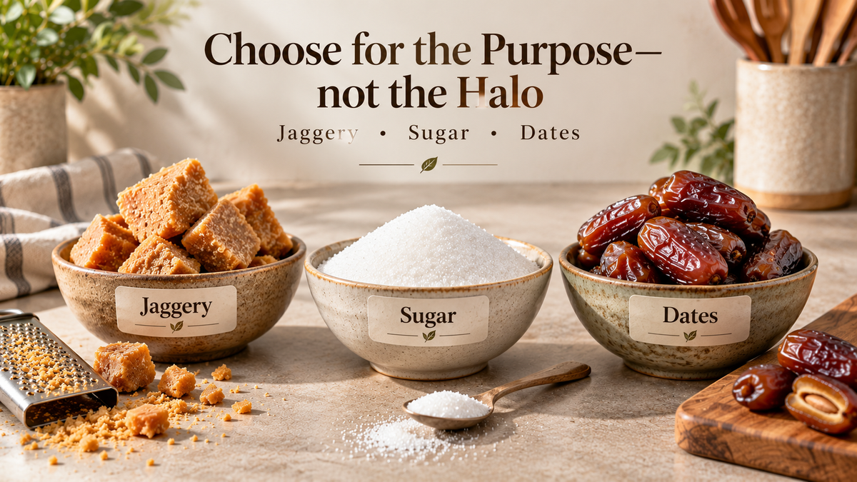 How to Choose Jaggery, Sugar or Dates for the Purpose—not the Halo
