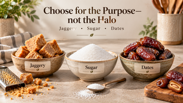 How to Choose Jaggery, Sugar or Dates for the Purpose—not the Halo