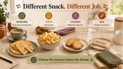 How to Choose Khakhra, Puffs, Cookies and Bars for Different Snack Moments