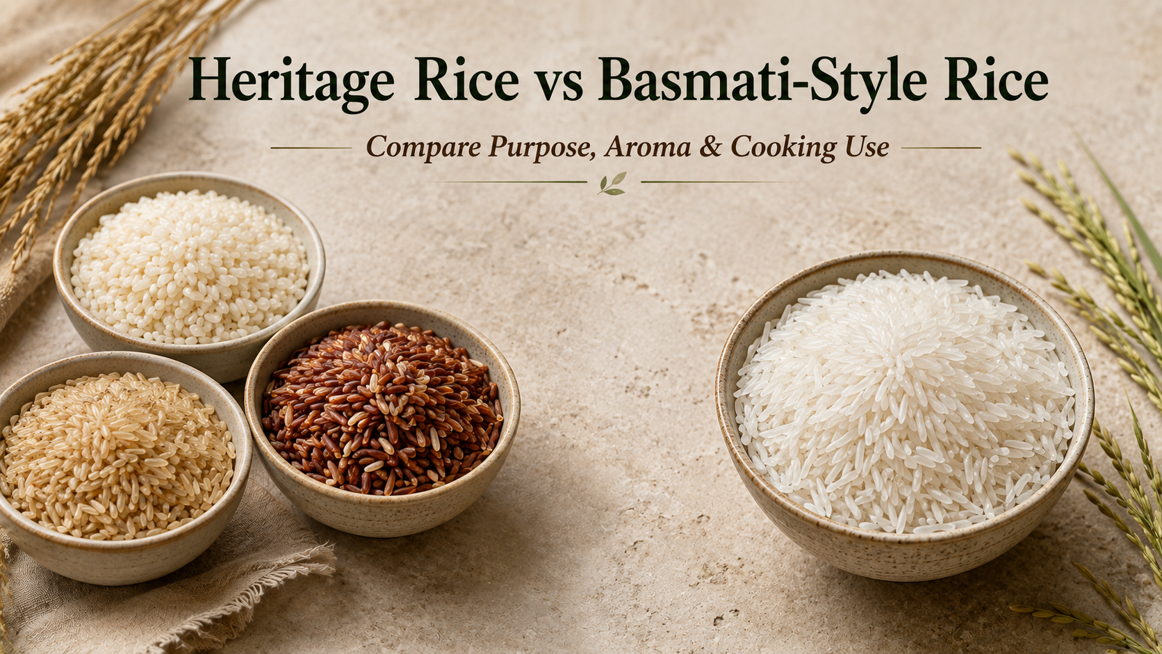 Heritage Rice vs Basmati-Style Rice: Compare Purpose, Aroma and Cooking Use