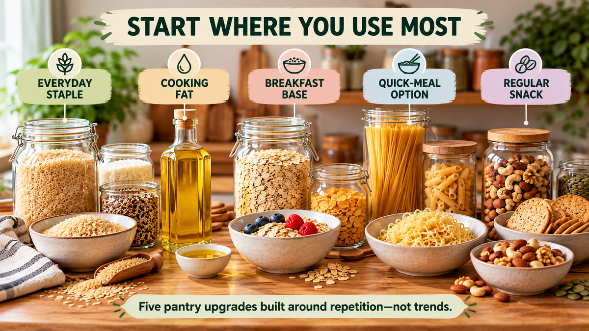 Your First Five Pantry Upgrades: Where Better Choices Create the Most Use