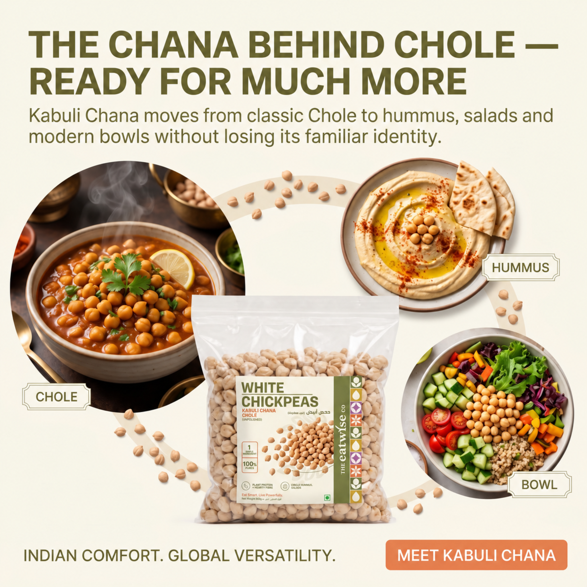 White Chickpeas (Kabuli Chana / Chole) – Unpolished 500gm