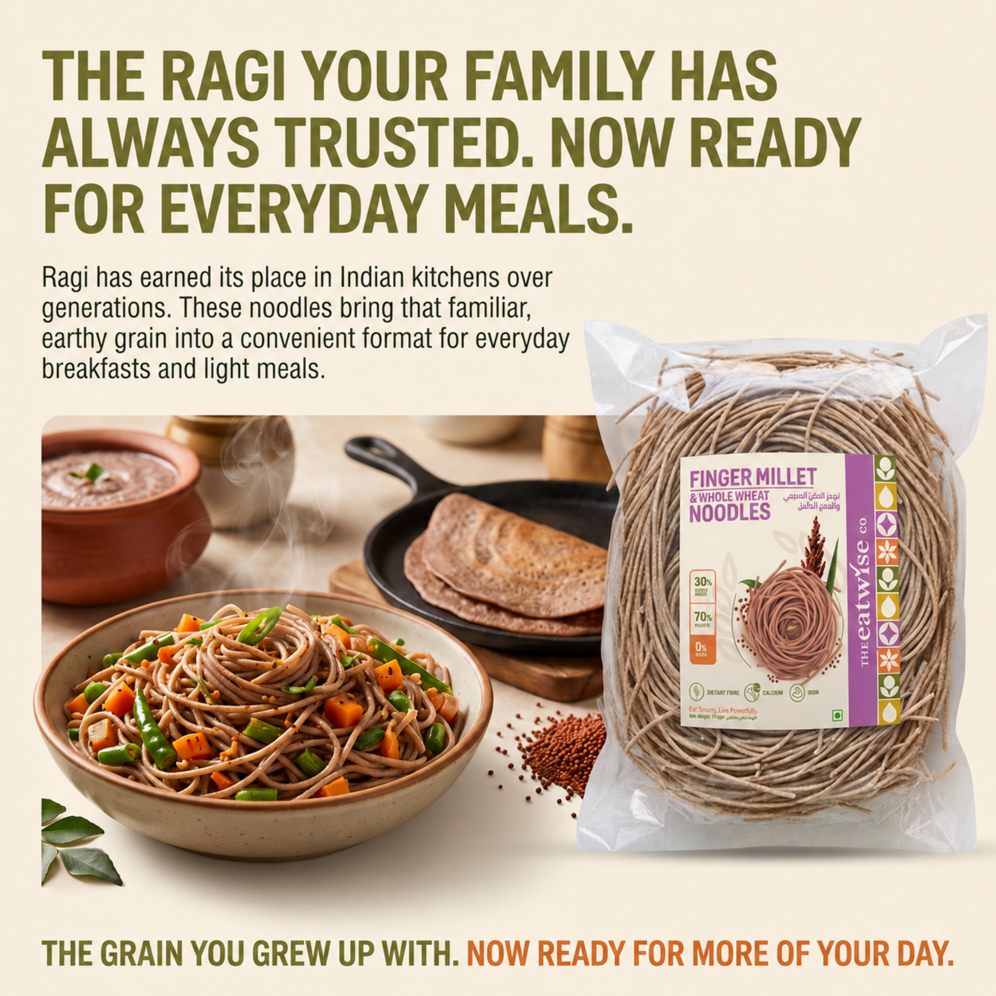 Finger Millet whole wheat noodles