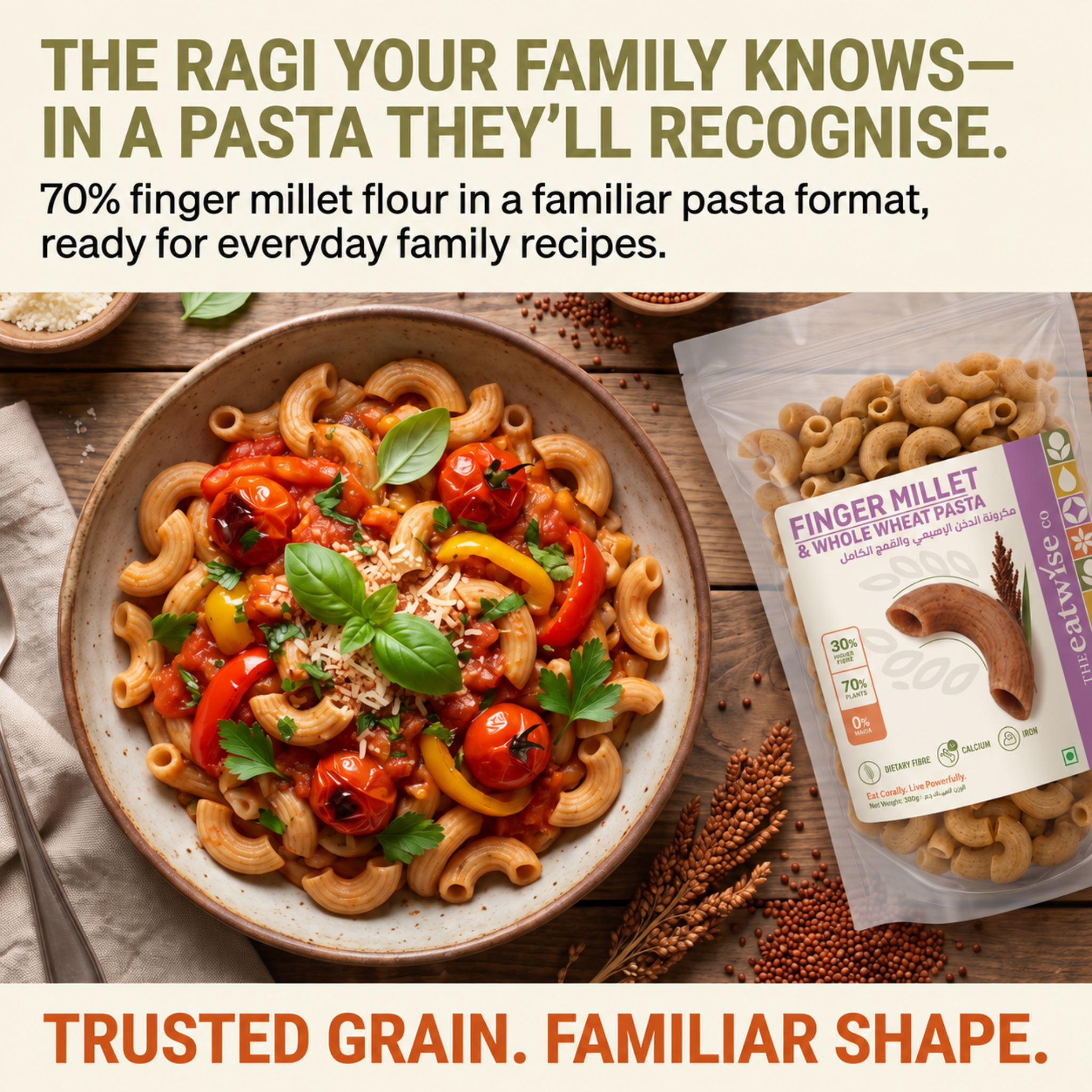 Finger Millet & Whole Wheat Pasta