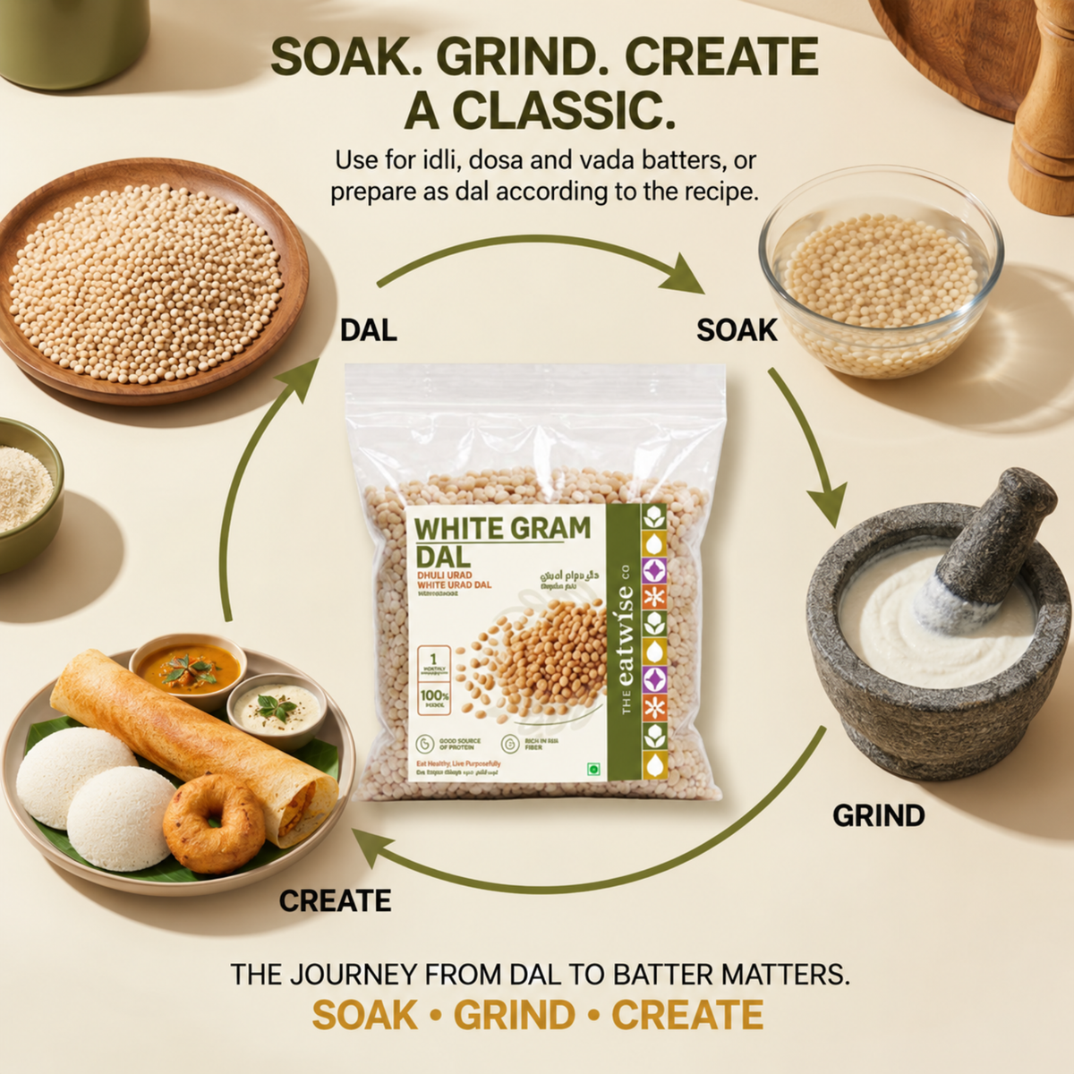 White Gram Dal (Dhuli Urad / White Urad Dal) – 500 g