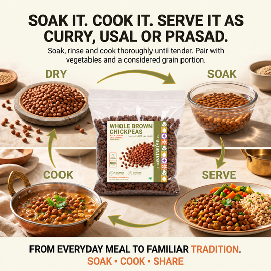 Whole Brown Chickpeas (Kala Chana / Desi Chana) – Unpolished 500gm