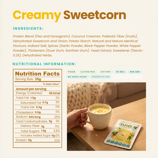 QUIQ'N Instant Protein Soup – Creamy Sweet Corn