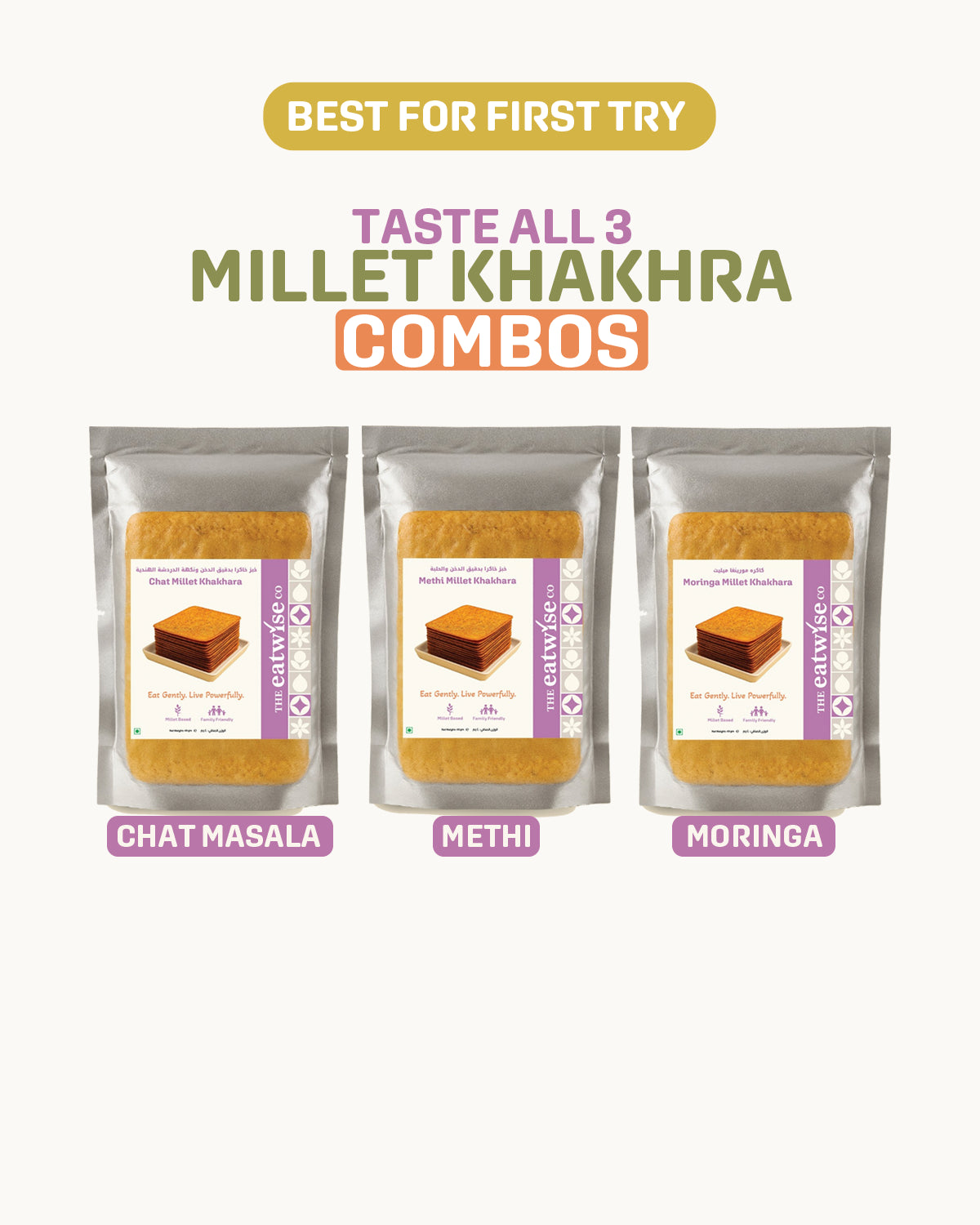 Taste All 3 Millet Khakhra Combo - Pack of 3